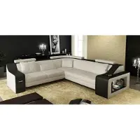 AEA Ecksofa Leder Sofa Couch USB Polster Wohnlandschaft Garnitur Sitz
