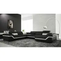 AEA Canapé en cuir XXL avec port USB, ensemble de salon, canapé d'angle, canapé design, ensemble de canapés, canapé d'angle