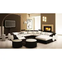 AEA Canapé en cuir design avec USB XXL Salon Big Canapé Coin d'angle Canapé Relax