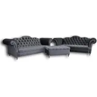 Xl Moebel Gmbh Sofagarnitur 3+2 Sitzers + Hocker Chesterfield Sofa Leder Couchen Garnitur