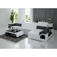 AEA Ledersofa mit USB Wohnlandschaft Ecksofa Eck Garnitur Design Modern Sofa G8014C