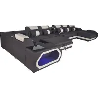 AEA Luxus Sofa Eckcouch Moderne Wohnlandschaft Sofas Couch Eckgarnitur + Licht + USB