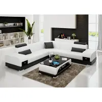 AEA Ledersofa Couch Wohnlandschaft Ecksofa Eck Garnitur Design Modern Sofa G8009C