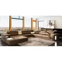 AEA Design Wohnlandschaft Ecksofa Couch Sofa Polster Eck Sitz Garnitur Leder USB+LED