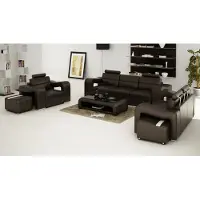 AEA Ledersofa Couch Wohnlandschaft 3+2+1 Sitzer Garnitur Design Modern Sofa USB