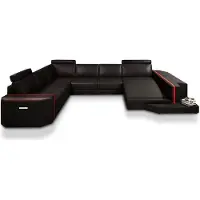 AEA Wohnlandschaft Ledersofa Ecksofa mit USB Sofa Couch Polster Sitz Eck Garnitur