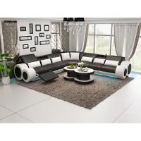 AEA Ledersofa Couch Wohnlandschaft Design Ecksofa Eck Garnitur Design Sofa Relax USB