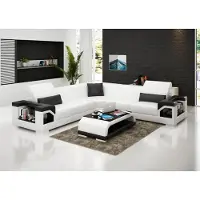 AEA Ledersofa Couch Wohnlandschaft Ecksofa Eck Garnitur Design Modern Sofa mit USB
