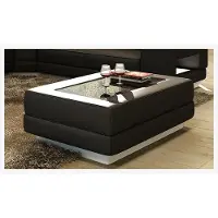 AEA Designer Couchtisch Polster Tisch Leder Glas Moderner Tische Glastische Farbwahl