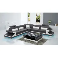 AEA Ledersofa Couch Wohnlandschaft Ecksofa Eck Garnitur Design Modern Sofa mit USB