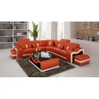 AEA Ledersofa Couch Wohnlandschaft Ecksofa Eck Garnitur Design Modern Sofa mit USB