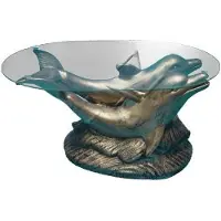 Xl Moebel Gmbh Table basse exclusive avec dauphins verre tables d'appoint tables style antique poissons