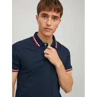 Jack & Jones T-Shirt 'JJEPaulos' bleu foncé / rouge / blanc