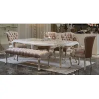 AEA Klassische Esszimmer Garnitur Tisch Stuhl Set Hocker Essgarnitur Stühle 6tlg
