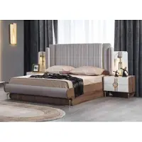 AEA Modernes Bett luxuriöses Design Polstermöbel Bettgestell aus echtem Holz
