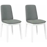 vidaXL Chaises de salle à manger avec coussins 2 pcs. Blanc Bois massif Hévéa