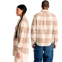 Timberland Flannel House Check Regular Long Sleeve Shirt Beige S Homme