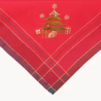Texpot Nappe de table brodée avec un motif de sapin de Noël, dimensions 85 x 85 cm