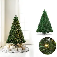 Eikuavons Arbre de Noël artificiel , 120 cm de haut, avec 150 LED blanc chaud, 340 décorations, en sapin artificiel, avec support en métal, idéal pour le salon