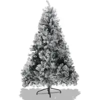 Eikuavons Arbre de Noël artificiel , 150 cm de haut, de couleur verte avec effet neige, composé de 550 branches, en PVC et métal, avec des branches qui s'ouvrent automatiquement
