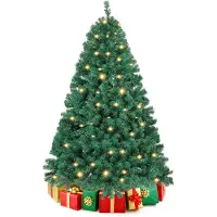 Vigevee Arbre de Noël , 150 cm de haut, avec éclairage LED, 200 LED blanc chaud, 550 décorations, sapin artificiel avec base en métal