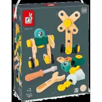 Janod Baril 50 Pièces Brico'Kids - Jeu de Construction Enfant - 48 Accessoires + 2 Outils - Jeu d'Imitation - Dès 3 Ans