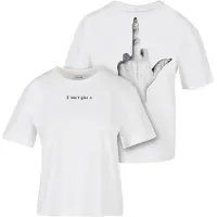 Miss Tee T-shirt 'I Don't Give A F' gris / noir / blanc