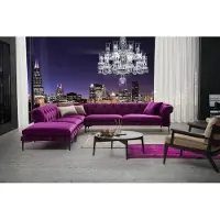 AEA Violet Luxe Chesterfield Canapé d'angle Coussin Siège Garniture Tissu Canapés