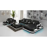 AEA Ledersofa Couch Wohnlandschaft Ecksofa Eck Garnitur Design Modern Sofa G8027E