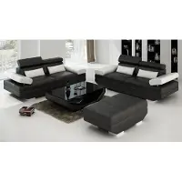 AEA Meubles de luxe Canapé Canapé rembourré 3+3 places + pouf Salon Set