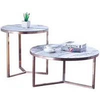 AEA Canapé design en métal, table basse en verre et tables d'appoint, ensemble de 2 pièces, en acier inoxydable