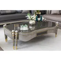 AEA Table basse grise Luxe Tables basses métal Design Salon élégant