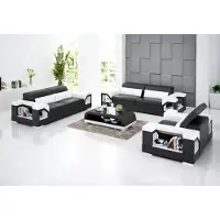 AEA Sofagarnitur 321 Sitzer Couchtisch Wohnlandschaft Ledersofa Modernes Sofa Couch