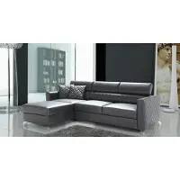AEA Canapé d'angle avec fonction lit, design moderne, revêtement 100% cuir italien