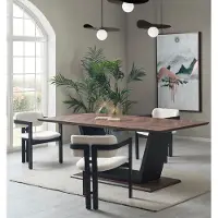 AEA Esstisch Tisch Esszimmer Luxus Möbel Wohnzimmer Holz Edelstahl Design Tische
