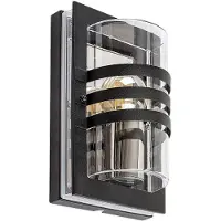 Rabalux 7244 Applique extérieure Orlova, E27, acier inoxydable, noir, moderne, IP44, 24cm