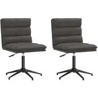 vidaXL Chaise de salle à manger 2 pcs. noir similicuir