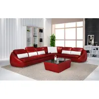AEA Canapé design Canapé d'angle avec pouf Coussin Salon en L