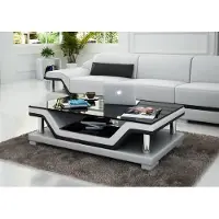 AEA Designer Table basse rembourrée Cuir Verre Tables modernes Tables en verre #SB3009