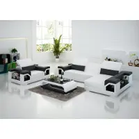 AEA Ledersofa Moderne Couch Wohnlandschaft Ecksofa Sessel Set Garnitur Sofa mit USB
