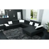 AEA Canapé en cuir Canapé Coussin d'angle Garniture Salon XXL Big Canapé d'angle 2719D