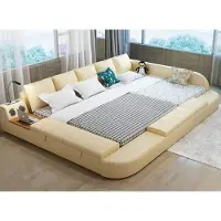 AEA Multifunktion Sofa Bett xxl Big Betten Boxen USB Hotel Leder Polster #198