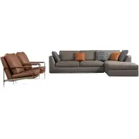 AEA Eck Design Sofa Italienische Möbel Sitz Polster Garnitur Leder Couch Landschaft