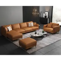 AEA Canapé d'angle + fauteuil Canapé en cuir Salon Garniture Design Moderne Canapé Siège