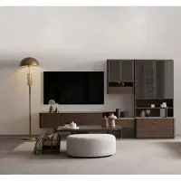 Xl Moebel Gmbh Braune Wohnzimmer TV-Garnitur Stilvolles Lowboard Bücherregal Tisch