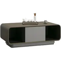 AEA Couchtisch Wohnzimmertisch Modern Schwarz Grau Design Stauraum Ablage Minimal