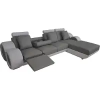 AEA Canapé design Canapé d'angle Cuir Coin Garniture Paysage Coussin L Forme Salon