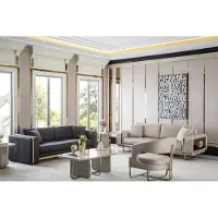 Xl Moebel Gmbh Salon Ensemble de canapés 2x tables d'appoint fauteuils table basse de luxe 6pcs.