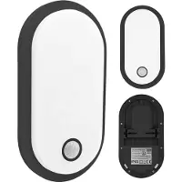 Macleans Spot LED avec détecteur de mouvement PIR, couleur noire, 10 W/15 W/18 W, indice de protection IP65, température de couleur réglable 3000/4000/6000 K, modèle MCE534 B