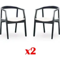 AEA Set 2x Stoff Massivholz Stuhl Gruppe Design Stühle Ess Lehn Wohn Zimmer